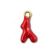Bedels van Stainless steel Roestvrij staal (RVS) coral Gold-red