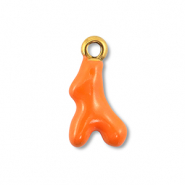 Bedels van Stainless steel Roestvrij staal (RVS) coral Gold-orange