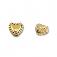 Kralen van Stainless steel Roestvrij staal (RVS) heart Gold