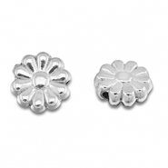 Kralen van Stainless steel Roestvrij staal (RVS) flower Silver