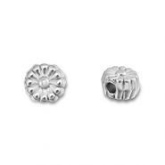 Kralen van Stainless steel Roestvrij staal (RVS) flower Silver