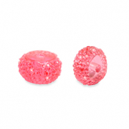 Kralen van resin rondellen 6mm Coral pink