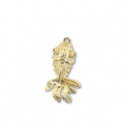 Brass TQ metaal bedels fish Gold-orange