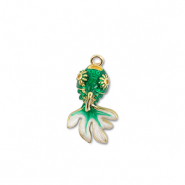 Eco-brass&reg; metaal bedels fish Gold-green-white