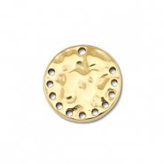 Bedels / connector  van Stainless steel Roestvrij staal (RVS) round Gold