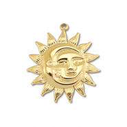 Bedels van Stainless steel Roestvrij staal (RVS) moon & sun Gold