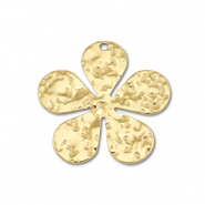 Bedels van Stainless steel Roestvrij staal (RVS) flower Gold