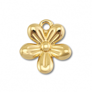 Bedels van Stainless steel Roestvrij staal (RVS) flower Gold