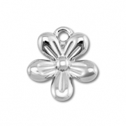 Bedels van Stainless steel Roestvrij staal (RVS) flower Silver
