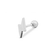 Oorpiercing van Stainless steel Roestvrij staal (RVS) thunder Silver