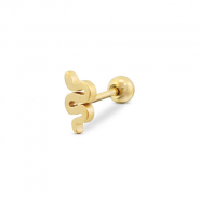 Oorpiercing van Stainless steel Roestvrij staal (RVS) snake Gold