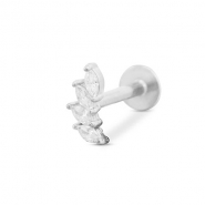 Oorpiercing van Stainless steel Roestvrij staal (RVS) leaf Silver
