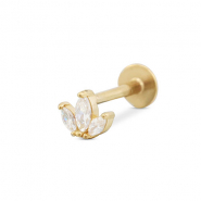Oorpiercing van Stainless steel Roestvrij staal (RVS) leaf Gold