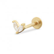 Oorpiercing van Stainless steel Roestvrij staal (RVS) leaf Gold