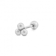 Oorpiercing van Stainless steel Roestvrij staal (RVS) with spheres Silver