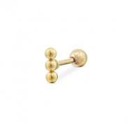 Oorpiercing van Stainless steel Roestvrij staal (RVS) with spheres Gold