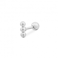 Oorpiercing van Stainless steel Roestvrij staal (RVS) with spheres Silver