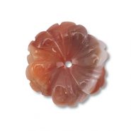 Kralen natuursteen agaat flower Multicolour brown-orange