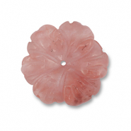 Kralen natuursteen flower Transparent red