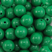 14 mm kralen van DQ acryl Dark green