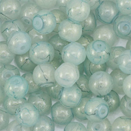 Glaskralen met glitters 8 mm Greenish grey-gold