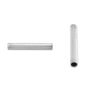 Kralen van Stainless steel Roestvrij staal (RVS) tube 9mm Silver