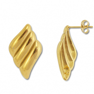 Benodigdheden van Stainless steel Roestvrij staal (RVS) oorbellen / oorsteker wing with loop Gold