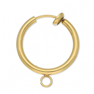 Benodigdheden van Stainless steel Roestvrij staal (RVS) clipoorbellen creolen met oogje 18mm Gold