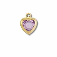 Bedels van Stainless steel Roestvrij staal (RVS) heart Gold-light pink