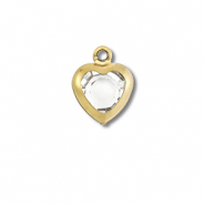 Bedels van Stainless steel Roestvrij staal (RVS) heart Gold-transparent