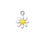 Bedels van Stainless steel Roestvrij staal (RVS) flower Silver-white-yellow