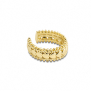 Oorbellen van Stainless steel Roestvrij staal (RVS) ear cuff heart Gold