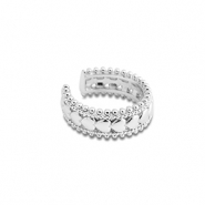 Oorbellen van Stainless steel Roestvrij staal (RVS) ear cuff heart Silver