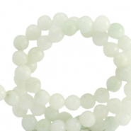 Kralen natuursteen marmer 4mm Off white-green