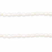 BQ Zoetwater parels rice 6x4mm Natural white