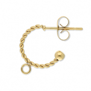Benodigdheden van Stainless steel Roestvrij staal (RVS) oorbellen creolen twisted with loop Gold