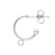 Benodigdheden van Stainless steel Roestvrij staal (RVS) oorbellen creolen with loop Silver