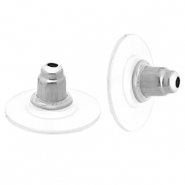 Benodigdheden van Stainless steel Roestvrij staal (RVS) oorbellen stoppers Silver