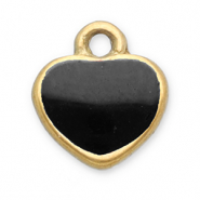 Bedels van Stainless steel Roestvrij staal (RVS) heart Gold-black