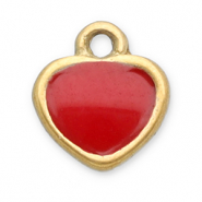Bedels van Stainless steel Roestvrij staal (RVS) heart Gold-red
