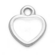 Bedels van Stainless steel Roestvrij staal (RVS) heart Silver-white
