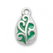 Bedels van Stainless steel Roestvrij staal (RVS) leaf Silver-green