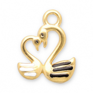 Bedels van Stainless steel Roestvrij staal (RVS) swan Gold-black-white