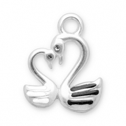 Bedels van Stainless steel Roestvrij staal (RVS) swan Silver-black-white