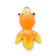 Bedels van Stainless steel Roestvrij staal (RVS) fish Gold-orange-yellow