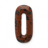 Hangers van natuursteen agaat ovaal Dark brown-black
