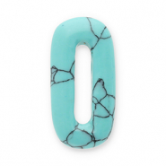 Hangers van natuursteen turquoise ovaal Turquoise
