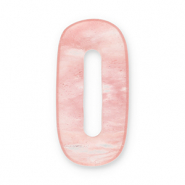 Hangers van natuursteen agaat ovaal Coral-transparent