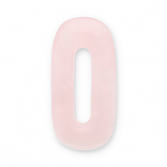 Hangers van natuursteen rozenkwarts ovaal Light pink-white