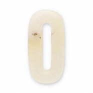 Hangers van natuursteen agaat ovaal Off white